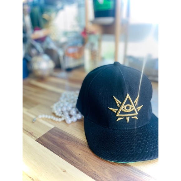 ELYONOSThe Most High Illuminati Cannabis Flat Bill Dad Cap Strap Back